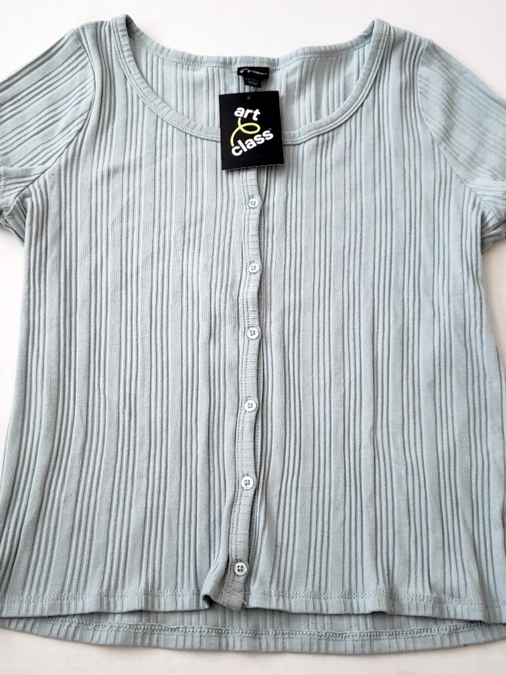 NWT Art Class Girls Ribbed Button Up Shirt